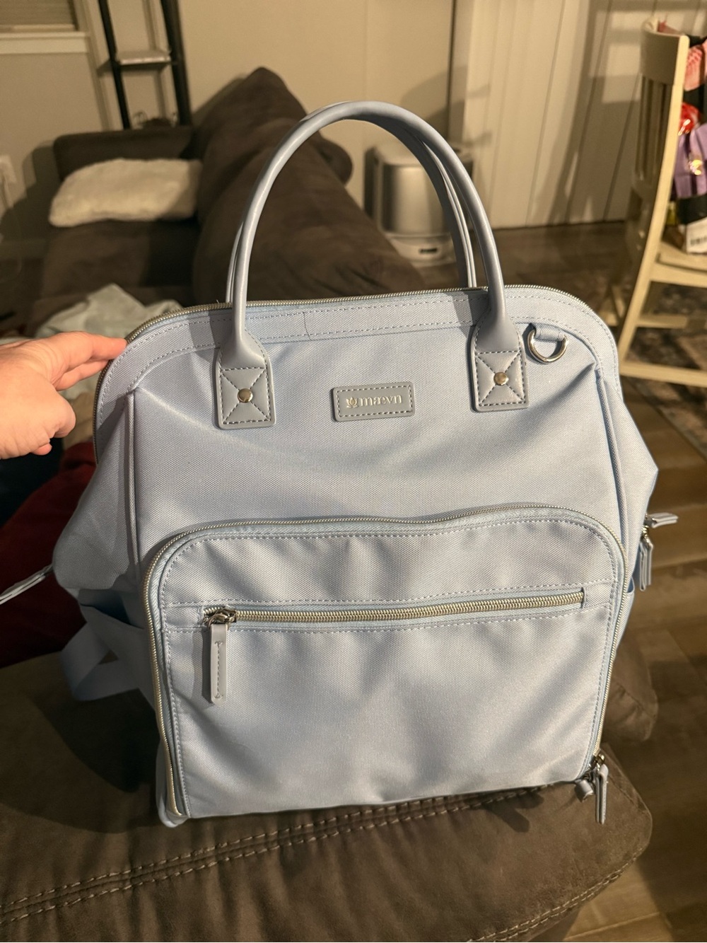 Maevn Light Blue Women’s Convertible Backpack Tote